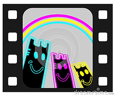 Rainbow film Vector Illustration