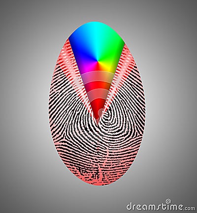 Rainbow Fingerprint Stock Photo