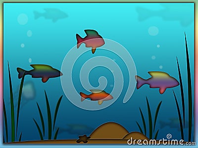 Rainbow Fish Aquarium Background Stock Photo