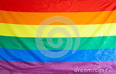 The rainbow flag, gay pride flag and the LGBT pride flag, is a symbol of lesbian, gay, bisexual, and transgender LGBT Stock Photo