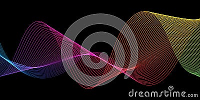 Rainbow flowing waves abstract banner design Vector Illustration