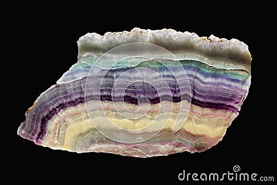 Rainbow Fluorite -beautiful polished banded slice from South Africa Stock Photo