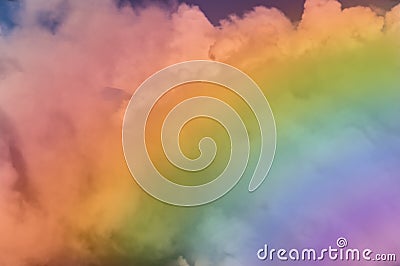 Rainbow in fog Stock Photo