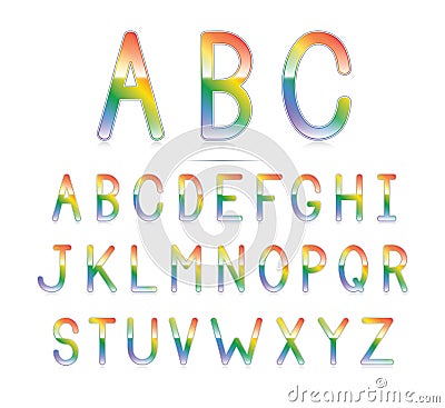 Rainbow Font Vector Illustration