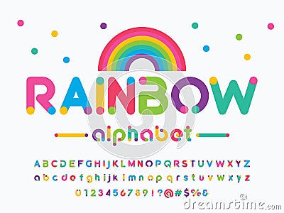 Rainbow font Vector Illustration