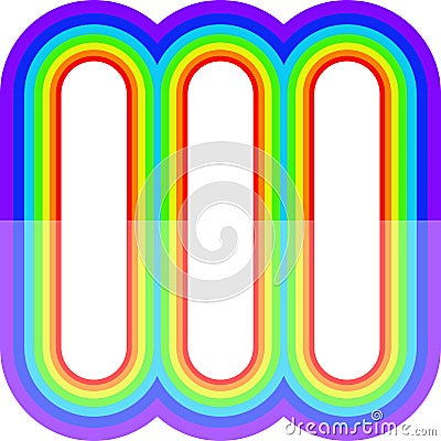 Rainbow frame border long picture vertical colorful Vector Illustration