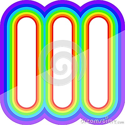 Rainbow frame border long picture vertical colorful shine Vector Illustration