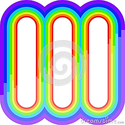 Rainbow frame border long picture vertical vector image Vector Illustration