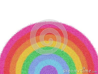 Rainbow Fur Feather texture design, use as a background or paper element scrapbook. Rainbow circle pattern abstract seven colors. Stock Photo