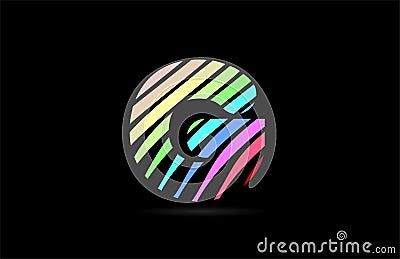 rainbow g alphabet letter stripes logo icon design Vector Illustration