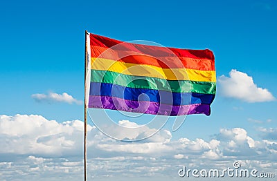 Rainbow Gay Pride Flag, Miami Beach, Florida Stock Photo