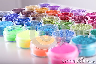 Rainbow of glitter Stock Photo