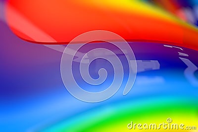 Rainbow glossy wave 3D rendering illustration Cartoon Illustration