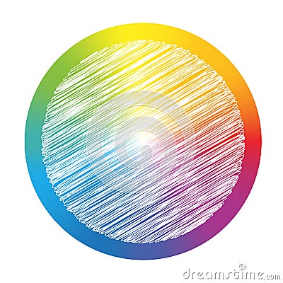 Rainbow Gradient Color Ring White Scribble Vector Illustration