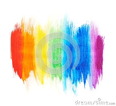 Rainbow gradient made with paint strokes Stock Photo