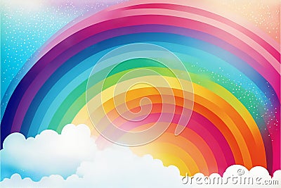 Rainbow gradient watercolor style illustra, abstract, colors Cartoon Illustration