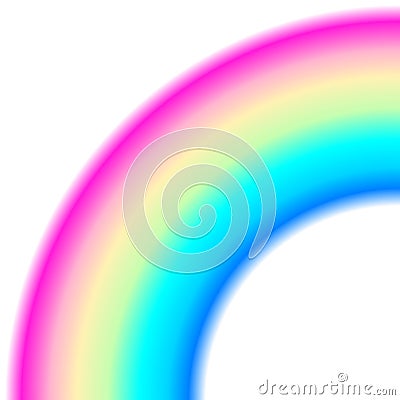 Rainbow half arc shape, quarter circle, pastel neon gradient spectrum colors, colorful striped pattern Vector Illustration