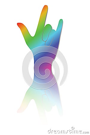 Rainbow hand love sign vector Vector Illustration