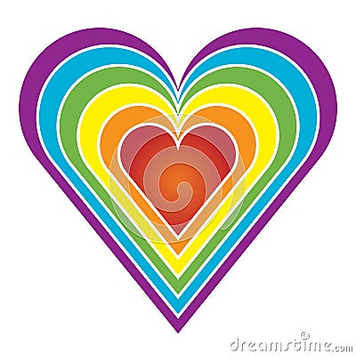 Rainbow heart Vector Illustration