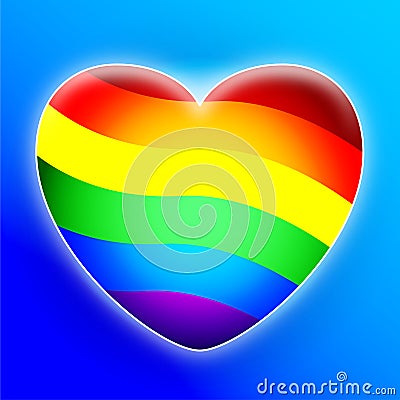 Rainbow heart Vector Illustration