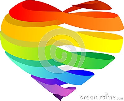 Rainbow heart Vector Illustration