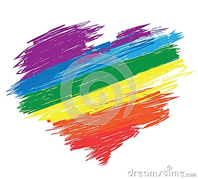 Rainbow heart Vector Illustration