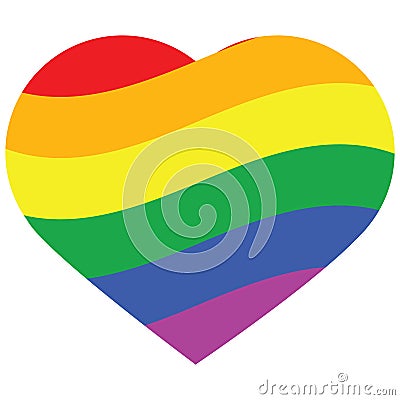 Rainbow heart Vector Illustration