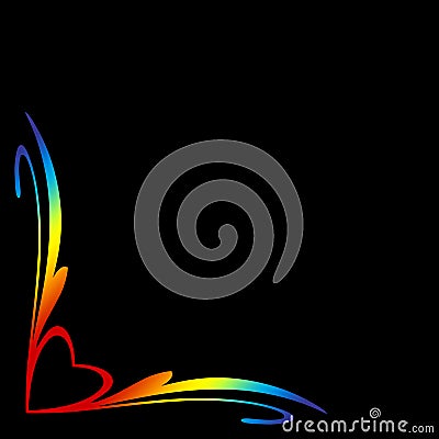 Rainbow Heart Border Stock Photo