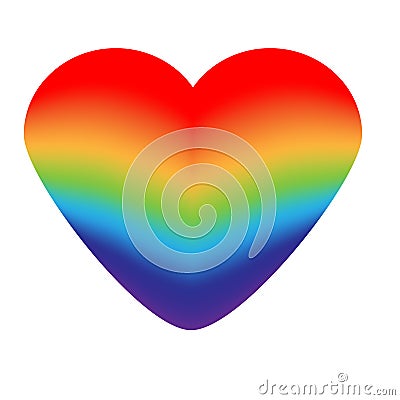 Rainbow heart. LGBT symbol Vector Illustration