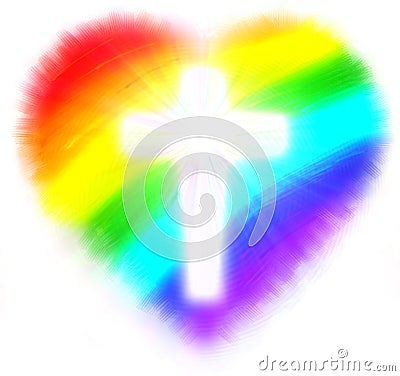 Rainbow heart of love Stock Photo