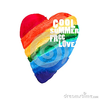 Rainbow heart Stock Photo