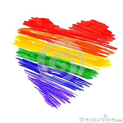 Rainbow heart Stock Photo