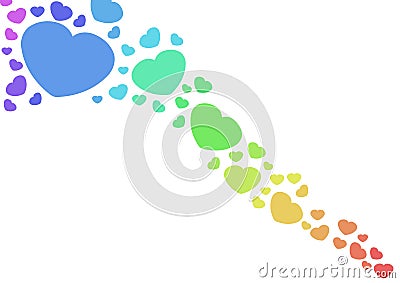 Rainbow hearts Vector Illustration