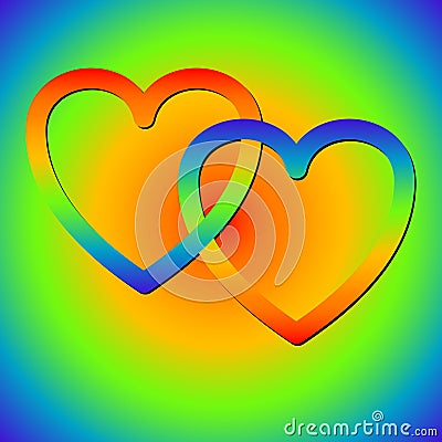 Rainbow Hearts Vector Illustration