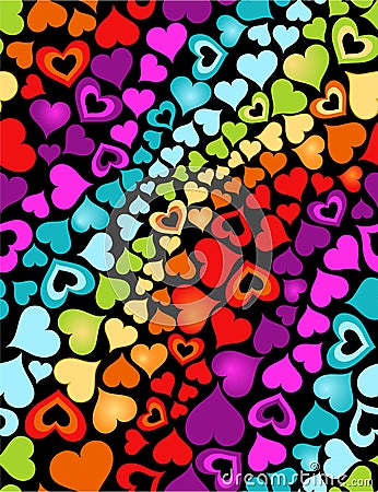 Rainbow hearts Vector Illustration