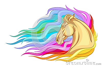 Rainbow horse Vector Illustration