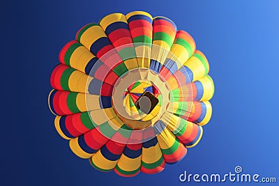 Rainbow Hot Air Balloon bottom view Stock Photo