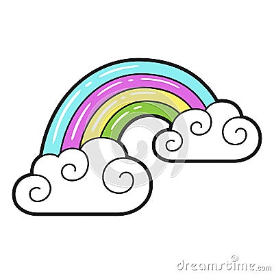 Rainbow icon, bright decoration design and fantasy Vector Illustration