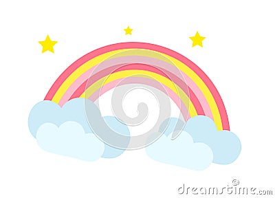 Rainbow icon, cartoon style. Isolated on white background. Vector illustration. Vector Illustration
