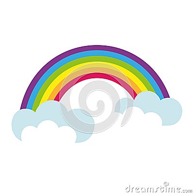 Rainbow, icon flat style. St. Patrick`s Day symbol. on white background. Vector illustration. Vector Illustration