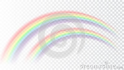 Rainbow icon realistic isolated white transparent background Vector Illustration