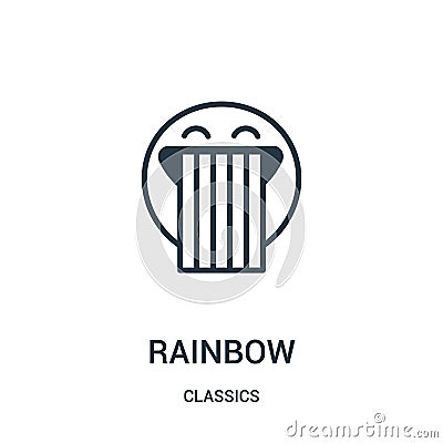 rainbow icon vector from classics collection. Thin line rainbow outline icon vector illustration. Linear symbol Vector Illustration