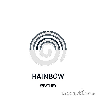 rainbow icon vector from weather collection. Thin line rainbow outline icon vector illustration Vector Illustration