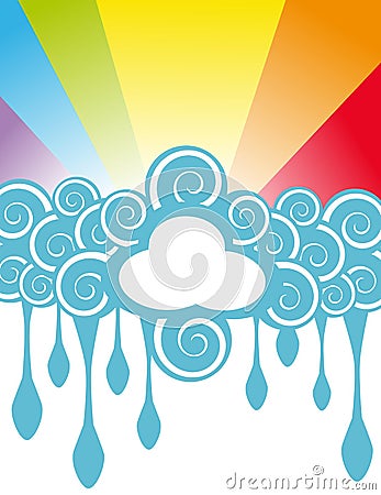 background with Rainbow and cloud Stock Photo