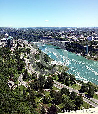 Rainbow International Bridge on The Niagara River Editorial Stock Photo