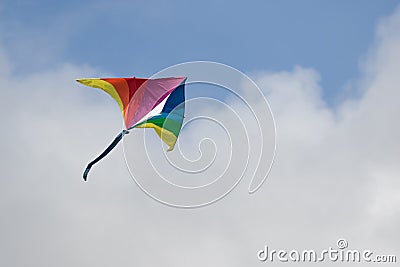 Rainbow Kite in Sky Stock Photo