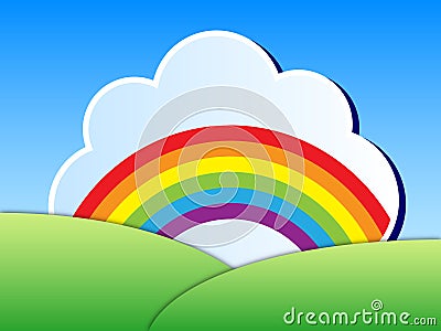 Rainbow landscape Vector Illustration