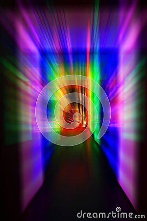 rainbow light door Stock Photo