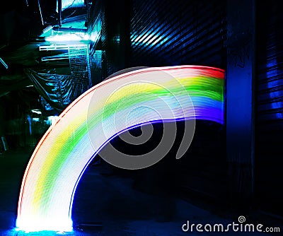 Rainbow lights long exposure technique Stock Photo
