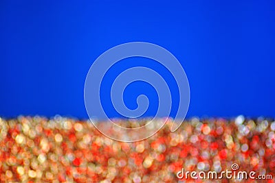 Rainbow lights of unique variety, bright and fun Shine the lights of Christmas holiday, New year and momentous event, on the blue Stock Photo